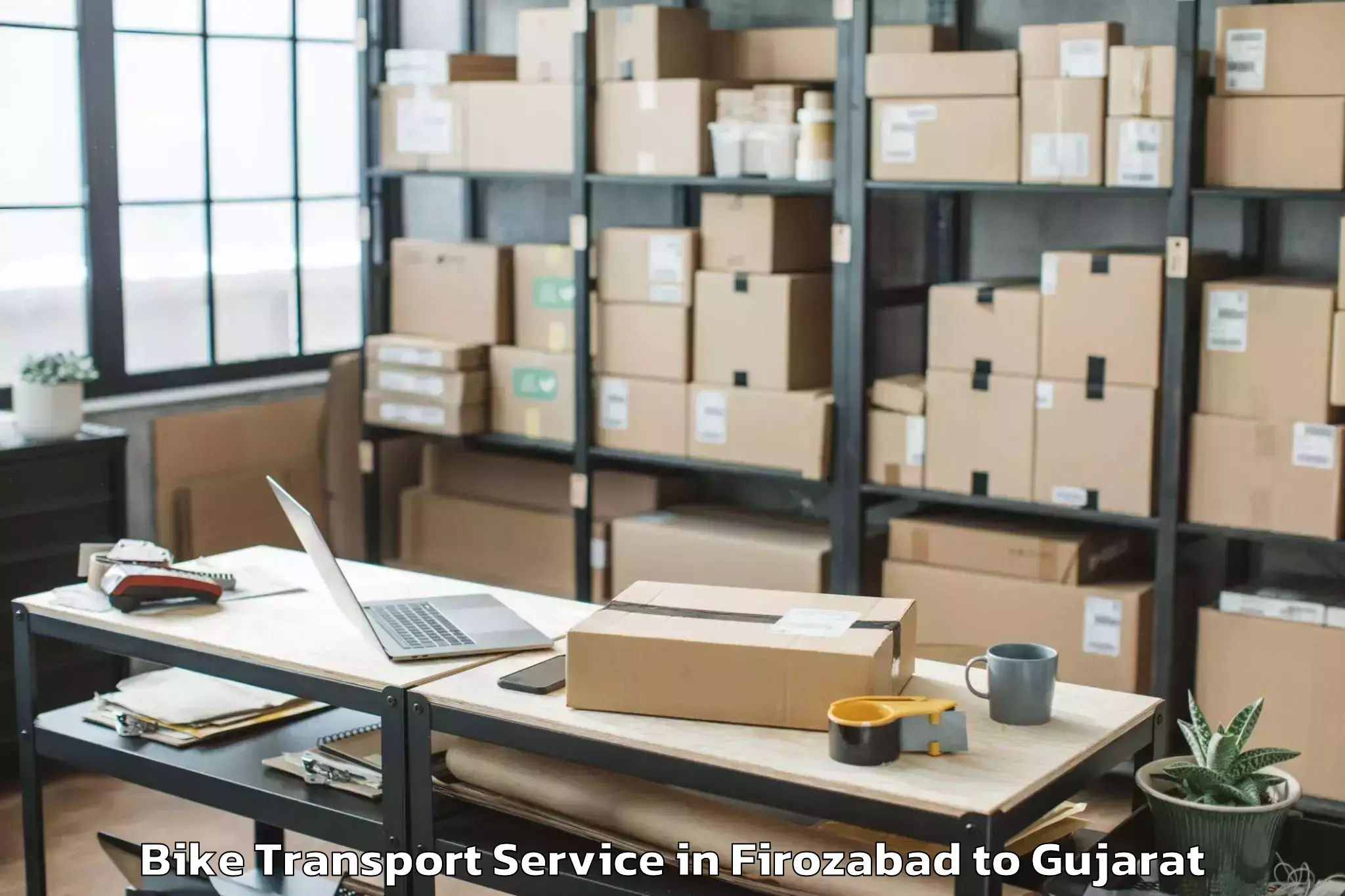 Professional Firozabad to Radhanpur Bike Transport